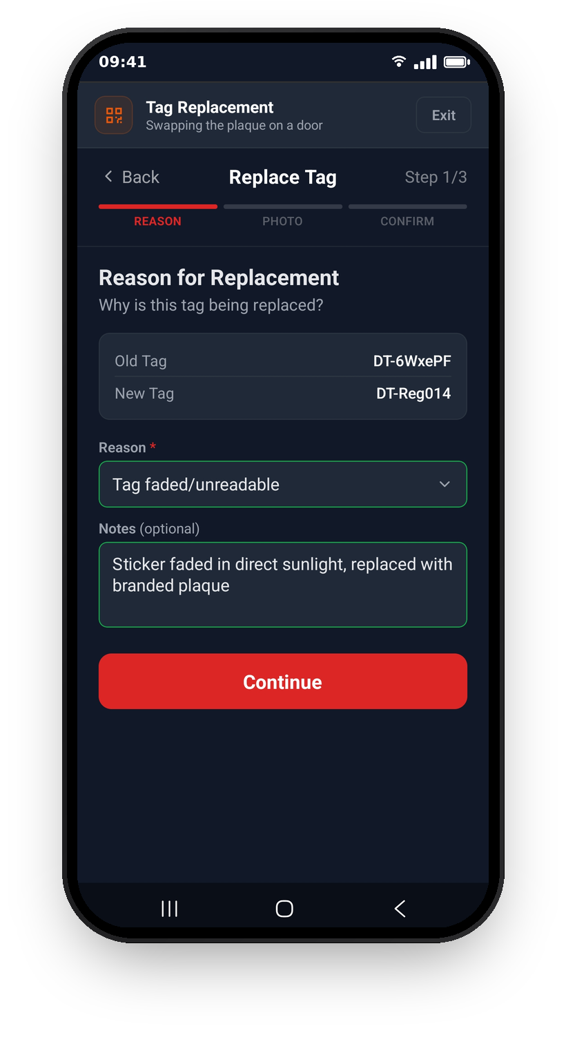 The Reason for Replacement step