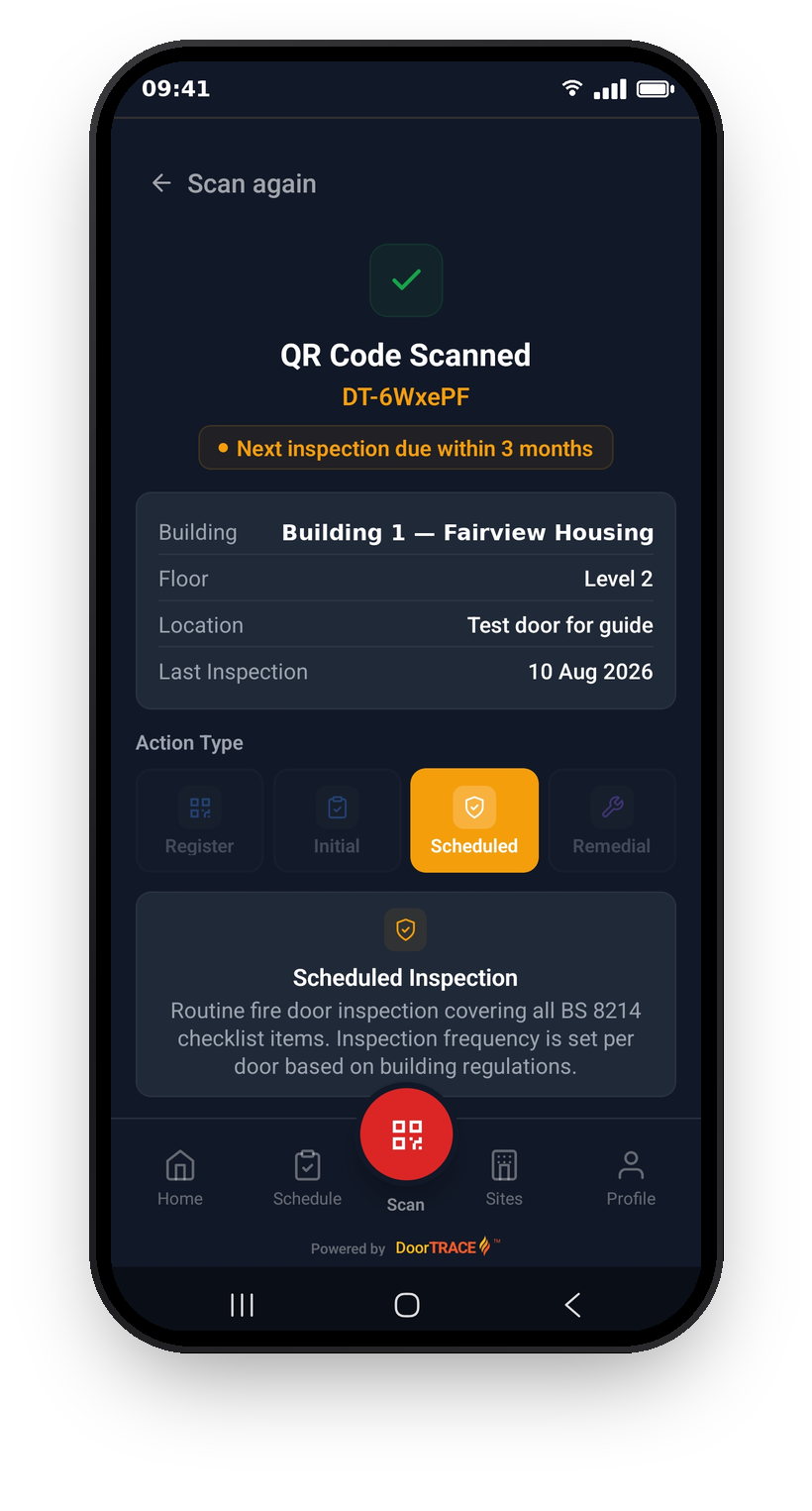 The confirm screen with Scheduled selected