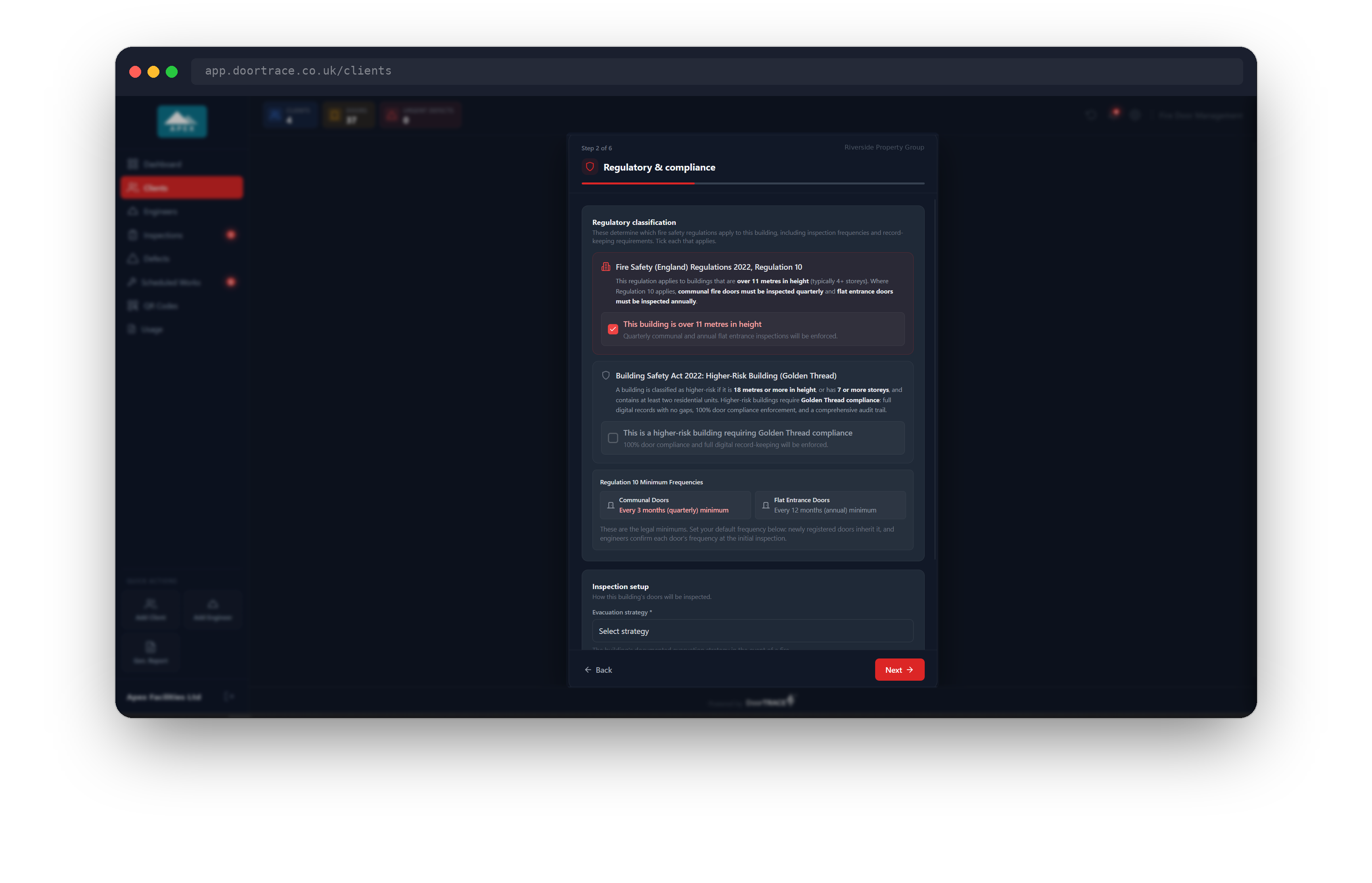 The Regulatory and compliance page