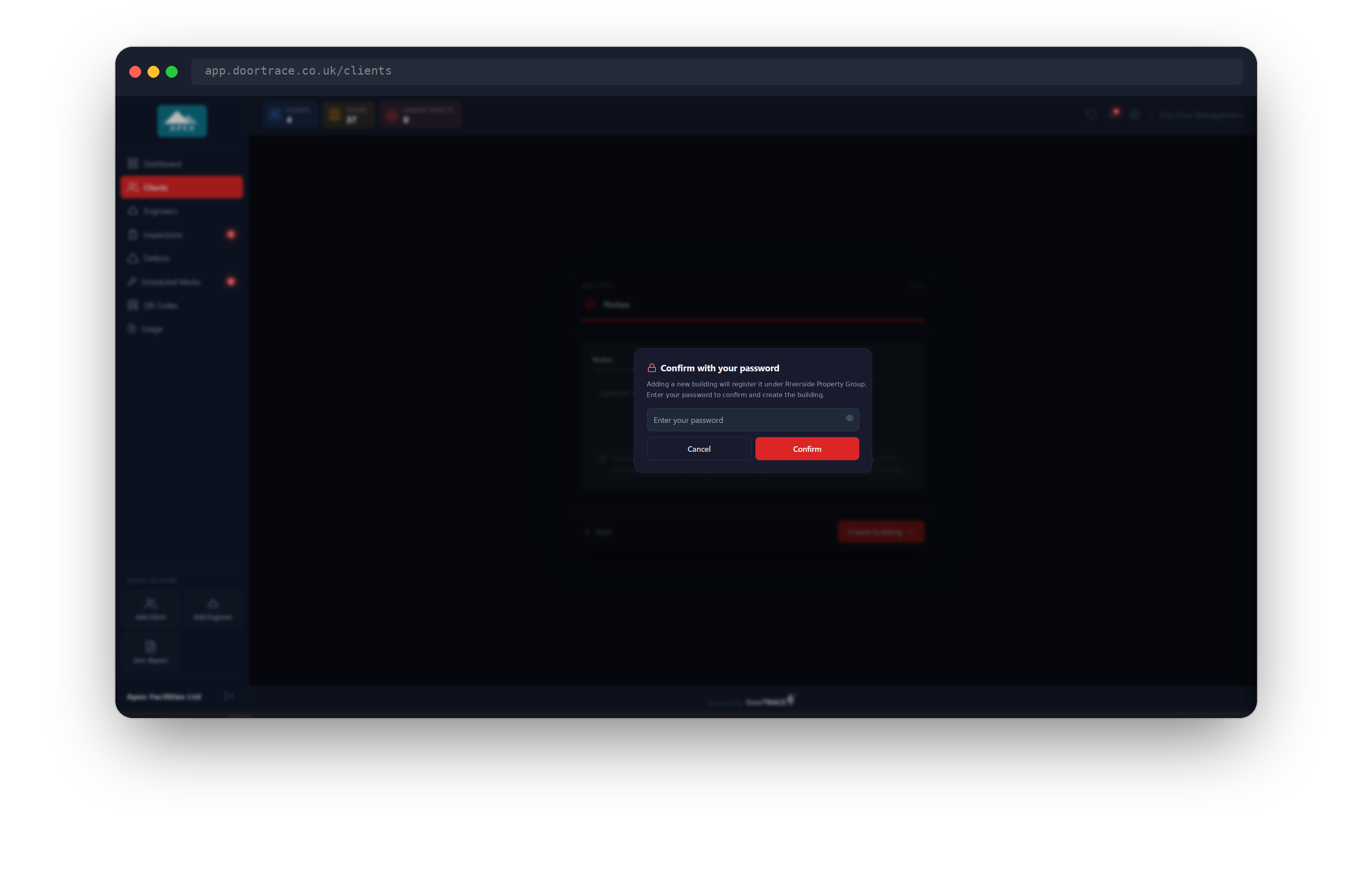 The password confirmation