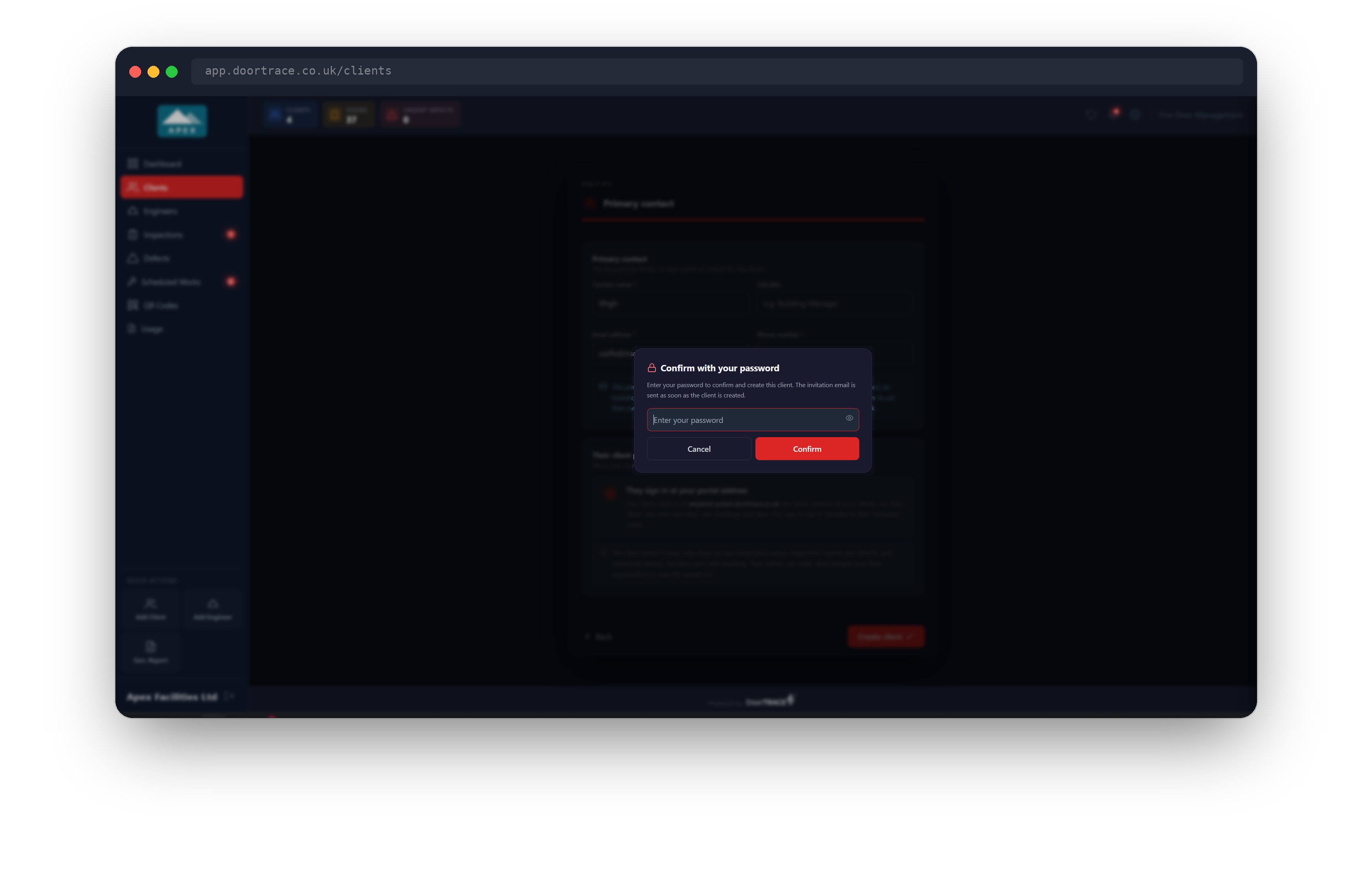 The Confirm with your password window