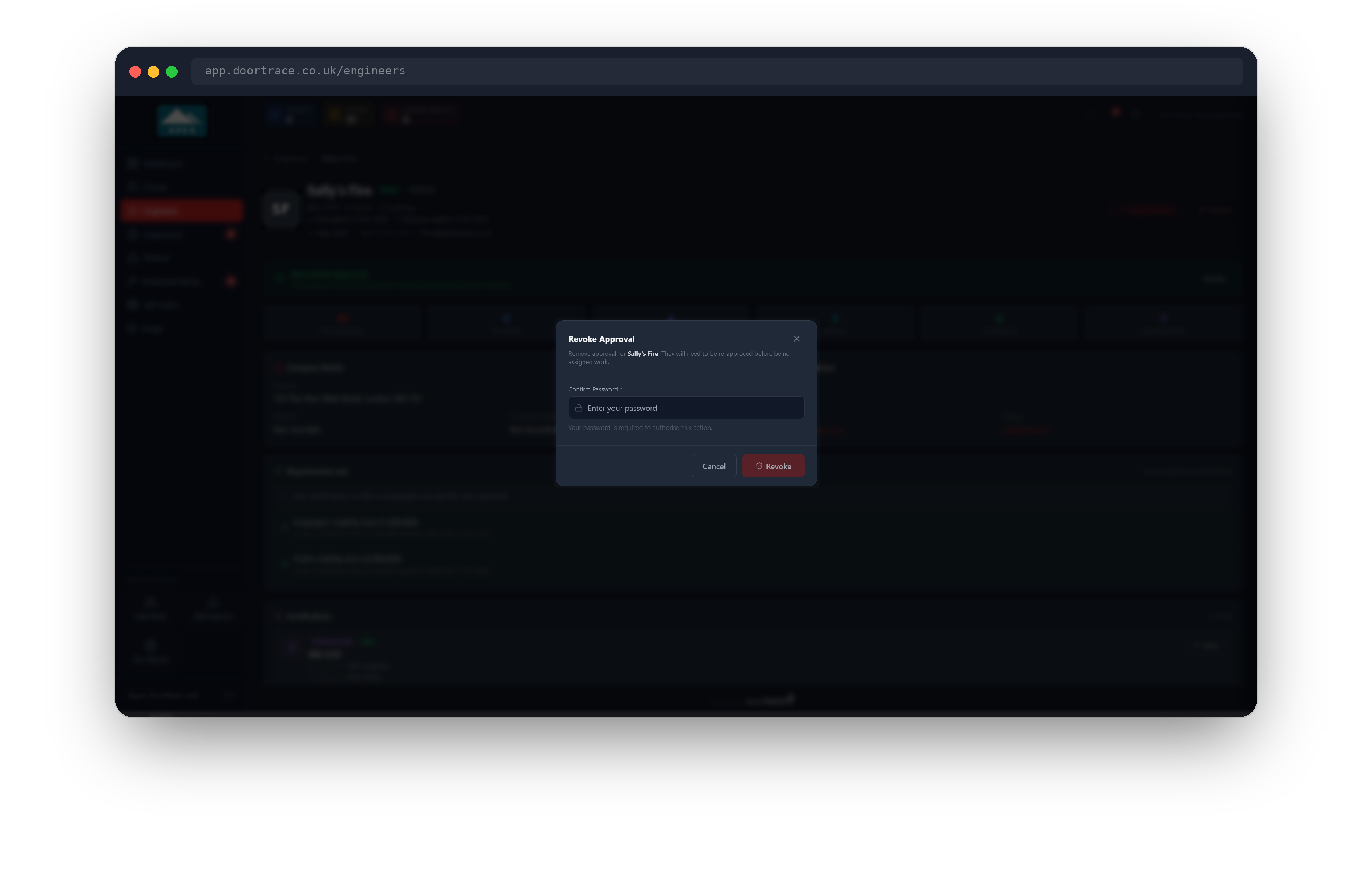 The Revoke Approval prompt