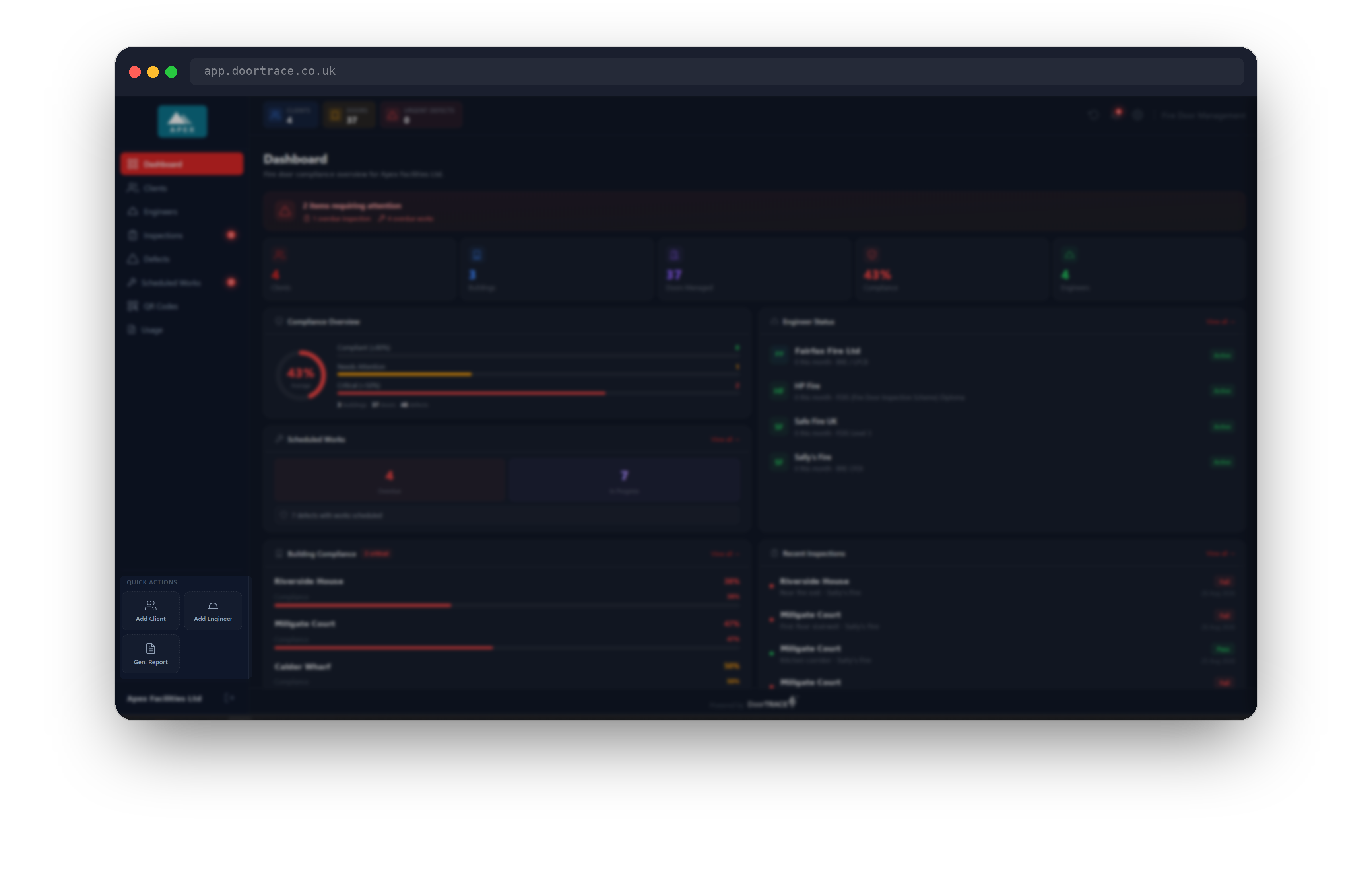 The Quick Actions buttons at the foot of the sidebar