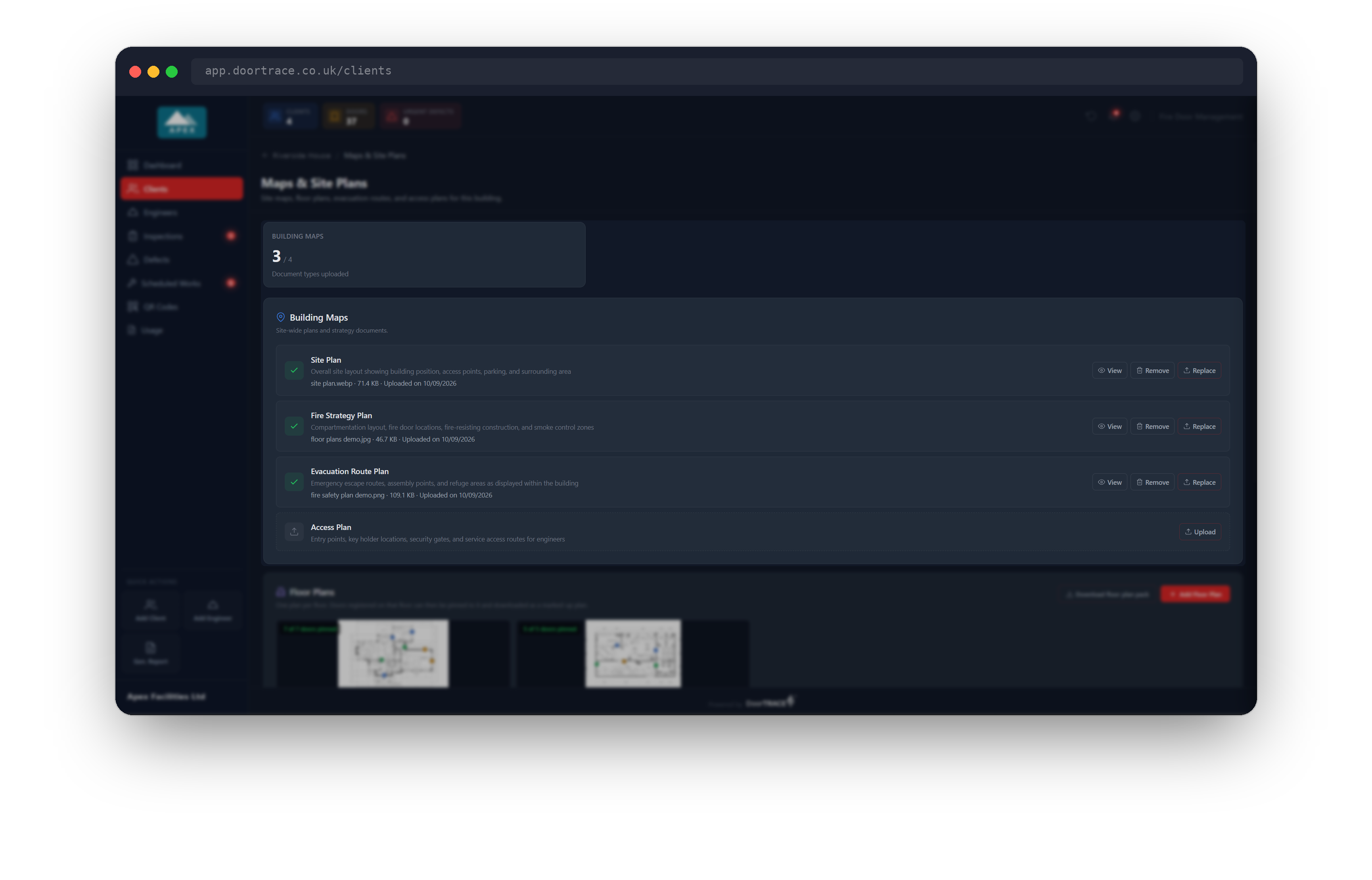 The Maps page with the Building Maps section