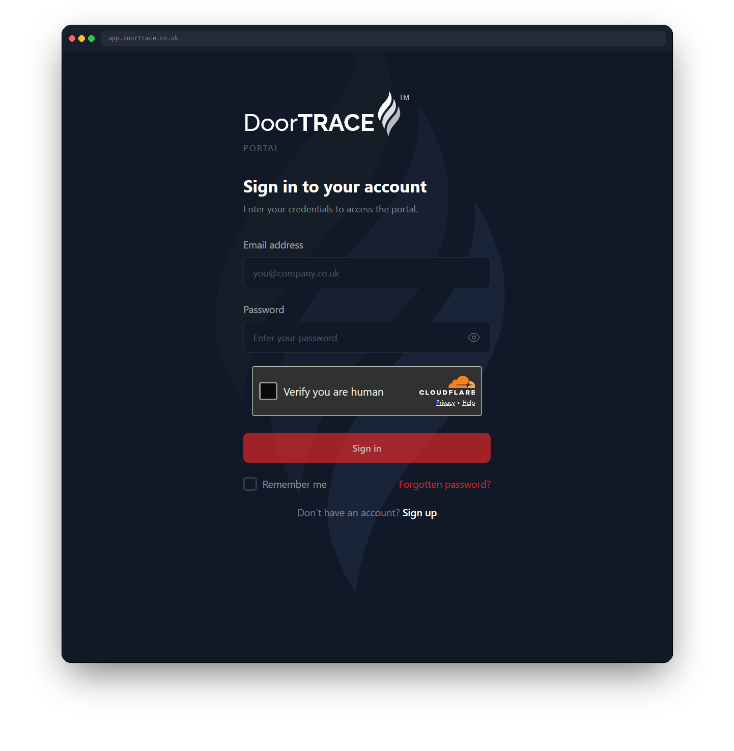 The FM Portal sign-in screen